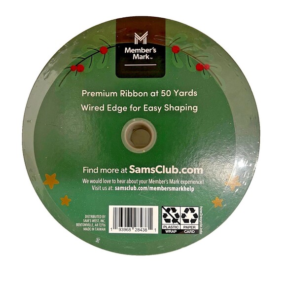 Member's Mark Premium Wired Edge Brown & Gold 1.5" Wide x 50 Yards NEW - Picture 2 of 6